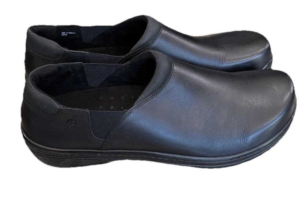 Klogs Raven Men's Black Sz 13 Leather Slip Resistant Comfort Work Clogs Shoe